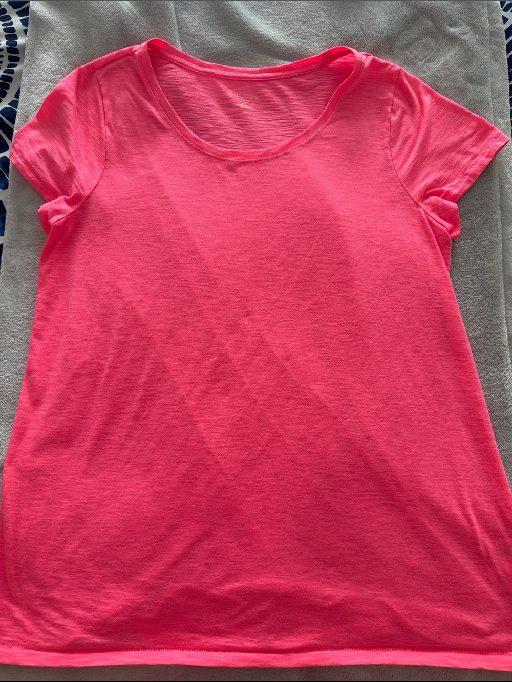 Lilly Pulitzer Neon Pink Short-Sleeve Scoop Neck Tee